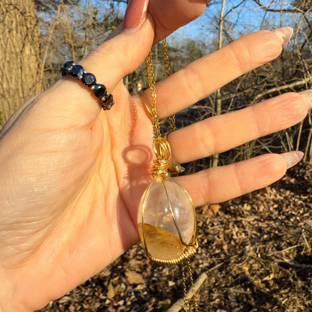 Golden Healer Quartz Crystal Necklace View 4